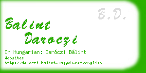 balint daroczi business card