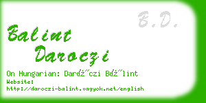 balint daroczi business card